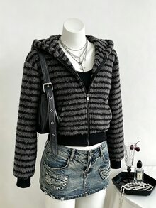 SHEIN 青少年女孩外套，冬季、秋季衣物 - 黑色 - 查看 6