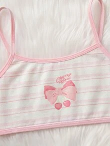 SHEIN 青少年女孩秋冬極簡舒適兒童學生成長期露背內衣背心 5件/組 - 彩色 - 查看 3