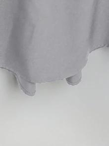 SHEIN Tall CURVE 大尺碼女款法式休閒夏季短袖V領長版洋裝 - 淺灰色 - 查看 5