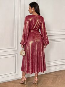 Femmeverse Dress Ukuran Plus - Merah - View 2