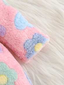 Cozy Pixies Newborn Baby Girl Thermal Lined Thick Crew Neck Long Sleeve Tie Front Robe, Versatile And Comfortable Autumn Winter - Baby Pink - View 5