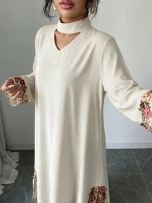 Yasmyna 女款花卉蕾絲休閒優雅寬鬆長款晨袍 - 白色 - 查看 8