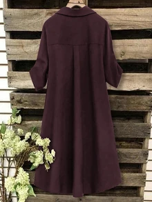 SHEIN Tall CURVE Plus Size Women's French Casual Summer Short Sleeve V-Neck Tall Dress - Magic Mauve - View 2