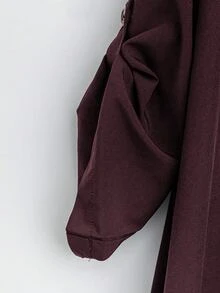 SHEIN Tall CURVE Plus Size Women's French Casual Summer Short Sleeve V-Neck Tall Dress - Magic Mauve - View 4