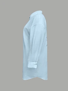 Vaclyn 2026 女款性感刺繡鏤空寬鬆沙灘度假罩衫 - 淺藍色 - 查看 3