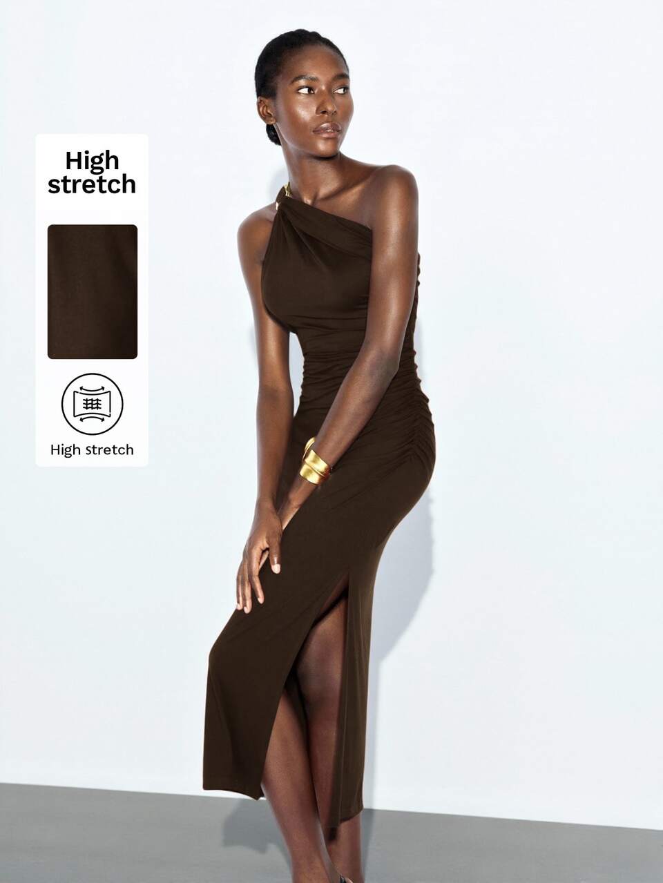 SHEIN Maija Dark Brown Summer Sexy Elegant Date Party Rave Night Night Out Women's Backless Halter Flowy Midi Dress Beach Wedding Guest Country Concert Outfit