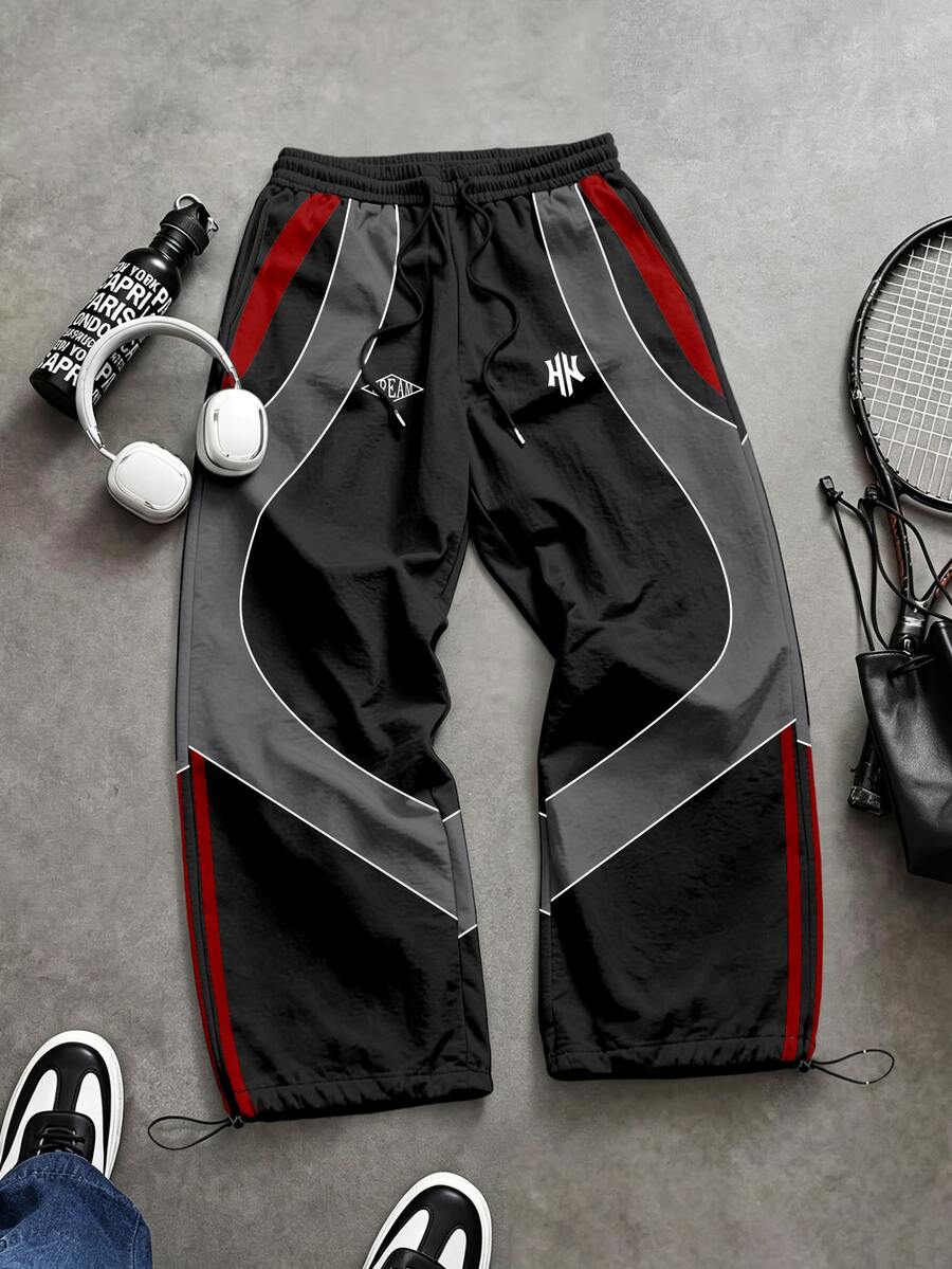 Sport MetroGents 男士抽繩腰拼色休閒日常旅行運動長褲 - 彩色 - 查看 1