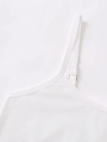 SHEIN 少女簡單舒適親膚兒童發育期內衣背心 白色素色 5件組 - 彩色 - 查看 3