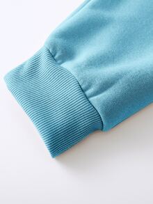 Manfinity EMRG Men's Round Neck Long Sleeve Hand Palm Print Minimalist Sweatshirt, Casual Everyday Wear, For Fall - Blue - View 4
