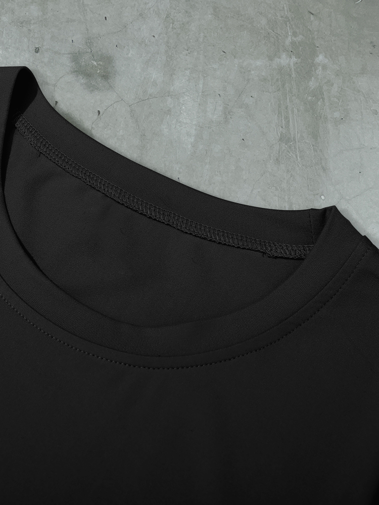 Manfinity EMRG Men's Contrast Color Print Round Neck Short Sleeve T-Shirt - Black - View 5