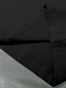 Manfinity EMRG Camiseta de manga corta con cuello redondo y estampado de color contrastante para hombres - Negro - Ver 6
