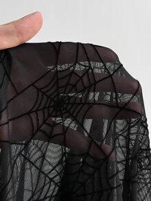 Whyspr Gaun Halloween Seksi Goth Slim Fit Lengan Panjang Ukuran Besar untuk Wanita, Pesta Musim Gugur, Klub, Warna Hitam - Hitam - View 7