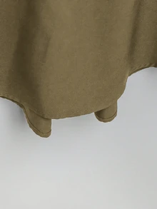 SHEIN Tall CURVE 大尺碼女款法式休閒夏季短袖V領長版洋裝 - 0.霧綠 - 查看 5