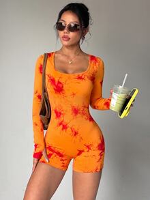 SHEIN Core Rhythm Women's Fashionable Sporty Cross-Design Backless Bodycon Jumpsuit Airport Outfit - Multicolor - View 2