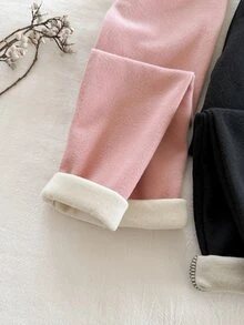 SHEIN Young Girl 3件組針織素色修身休閒內搭褲套裝 - 彩色 - 查看 7