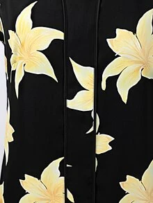 SHEIN Clasi 女款優雅新款秋季花卉印花領口襯衫，職場襯衫，長袖上衣，秋冬優雅風格 - 彩色 - 查看 7