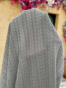 Lyckli Maternity Casual Commute Solid Color Textured Dress Fall - Grey - View 9