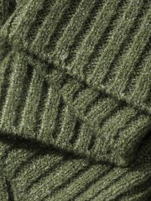 DAZY Women's Contrast Pattern Embroidered Fitted Deep V-Neck Long Sleeve Elegant Sexy Vacation Spring/Autumn Pullover Knit Sweater - Green - View 10