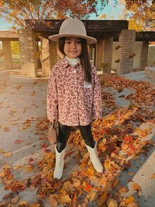 Emery Rose Kids Emery Rose Kids 少女豹紋印花口袋單排扣長袖秋季夾克 - 粉色 - 查看 11