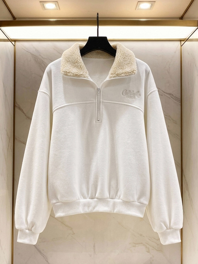 FRIFUL Sweatshirt Lengan Panjang Kasual Wanita dengan Motif Huruf untuk Sehari-hari