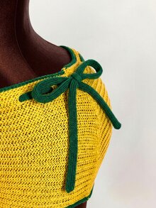 Amplova 2026 New Dopamine Color Vacation Women Knitted Mini Shorts - Yellow - View 5