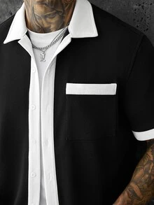 SLATEMANN Men's Black Color Shirt Suit, Suitable For Autumn Wear, Can Be Used For Occasions Such As Halloween And Christmas. - Black - View 7