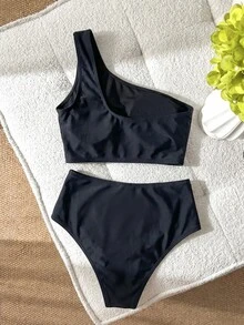 Swim Lushoire 2 件花卉印花比基尼套装，适合夏季海滩度假 - 黑色 - 查看 2