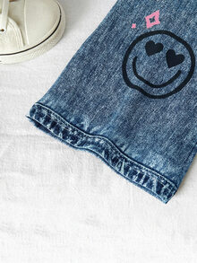 SHEIN Young Girl Knitted Fitted Casual Flare Pants - Blue - View 6