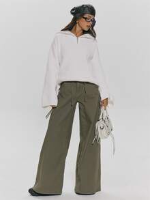 MUSERA White Oversized Wide Sleeve Jumper Autumn Winter Fall Daily Everyday Essential Core Knitwear - White - View 2