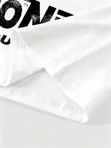 ROMWE MEN Street Life Men's Letter Print Crew Neck Long Sleeve T-Shirt, Suitable For Daily Wear In Spring And Summer - White - View 5