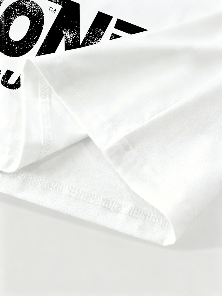 ROMWE MEN Street Life Men's Letter Print Crew Neck Long Sleeve T-Shirt, Suitable For Daily Wear In Spring And Summer - White - View 5