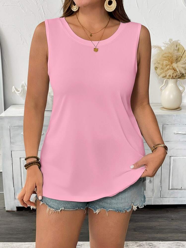 EMERY ROSE Bộ 3 món áo nữ cỡ lớn màu trơn cổ tròn không tay. - Nhiều màu - Xem 5