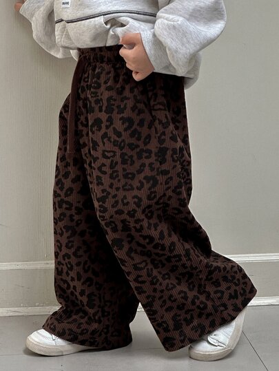 Dazy Kids Young Boys Loose Casual Leopard Print Pants, Autumn