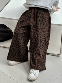 Dazy Kids Young Boys Loose Casual Leopard Print Pants, Autumn - Brown - View 3