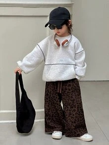 Dazy Kids Young Boys Loose Casual Leopard Print Pants, Autumn - Brown - View 4