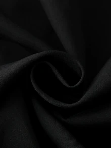 ROMWE MEN 男士字母印花休閒百搭日常長袖襯衫 - 黑色 - 查看 6