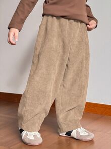 SHEIN Tween Boys Winter Pants Kids - Brown - View 2