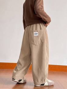 SHEIN Tween Boys Winter Pants Kids - Brown - View 3
