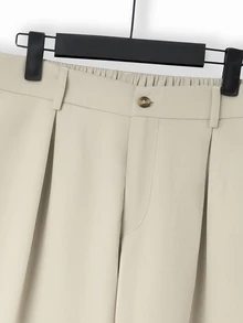 HUEFORM Men's Khaki Turn-Down Collar Elastic Hem Loose Long Pants Casual 2 Pieces Set - Khaki - View 4