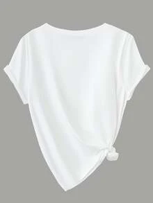 Calvaya Plus Size Solid Color Round Neck Short Sleeve Casual Top - Multicolor - View 5