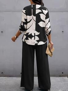 Weeklong Women's Plus Size Graphic Print Loose Top And Pants 2 Pieces Set - Multicolor - View 5