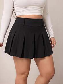 Enliva Plus Size Skirts Fall - Black - View 7