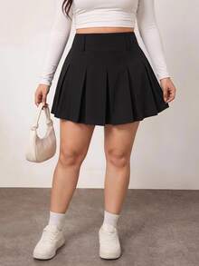 Enliva Plus Size Skirts Fall - Black - View 4