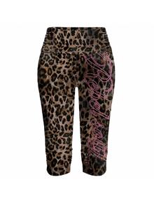 ROMWE Dark Punk Hot Girl Leopard Print Y2K Women's Leggings - Black - View 1