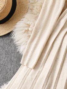 Franclia New Autumn Elegant Elegant Versatile Slim Fit Waist Pleated Dress Fall Winter Cloth For Women - Apricot - View 5