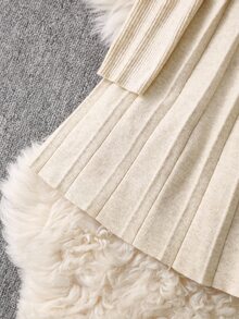 Franclia New Autumn Elegant Elegant Versatile Slim Fit Waist Pleated Dress Fall Winter Cloth For Women - Apricot - View 6