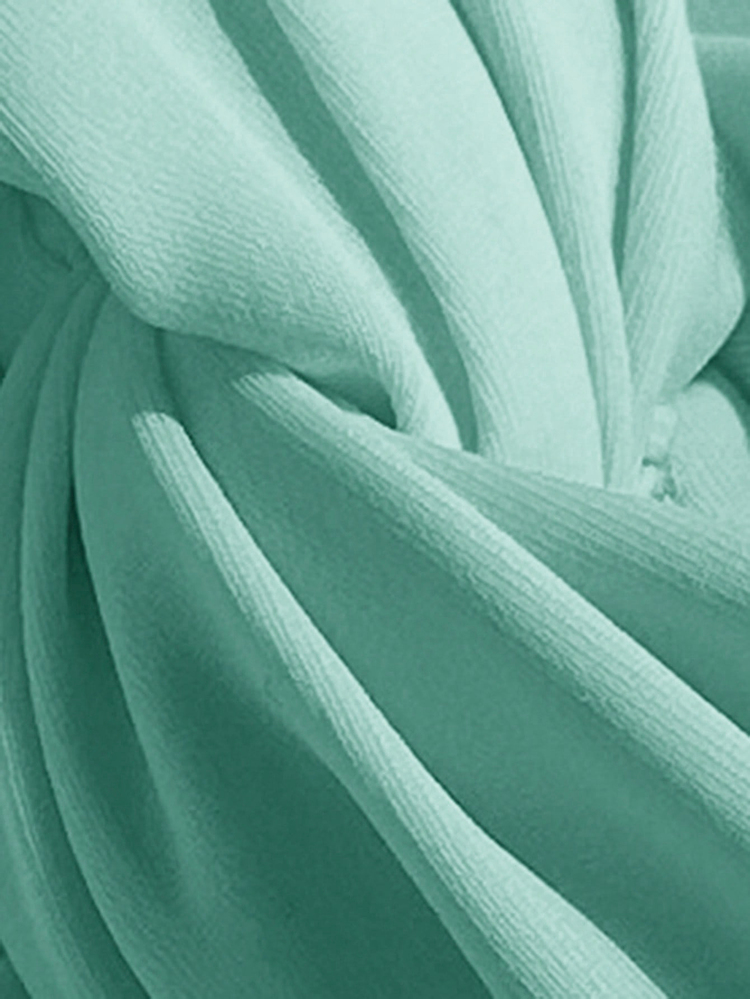 Swim Basics Vacation Beach Solid Color Twisted Bandeau Swimwear Top - Mint Green - View 5