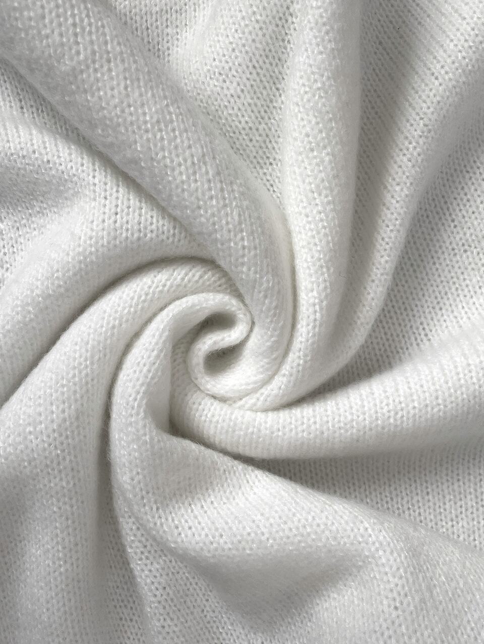 Elegant Chic, Pearl Button Up, Knit Sweater Top, Soft Fine Knit, Ivory White, Asymmetric Slim Fit, Business Office Work, Fall Winter