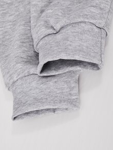 SHEIN Sparklyn 青少年女孩秋季套裝 2件/套運動衫套裝，常規厚度春/秋季運動衫套裝，復古，返校，寬鬆，針織，休閒 - 淺灰色 - 查看 9