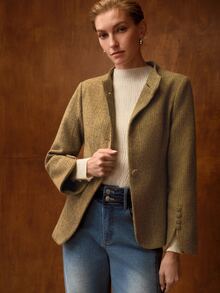 MOTF PREMIUM WOMEN'S TIE FRONT SINGLE-BREASTED OVERCOAT - Khaki - View 7